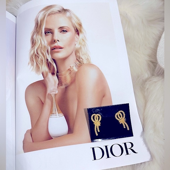 🥳HP:CHRISTIAN DIOR Glamours Gold Double Rope Loops Clip-On Rare Antique Earring - Picture 2 of 16